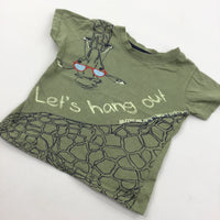 'Let's Hang Out' Giraffe Olive Green T-Shirt - Boys 9-12 Months