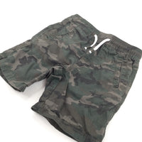 Dark Green Camouflage Cotton Shorts - Boys 18-24 Months