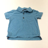 Blue Jersey Polo Shirt - Boys 0-3 Months
