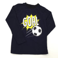 'Goal' Navy Long Sleeve Top - Boys 5-6 Years