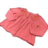 Coral Pink Lightweight Knitted Cardigan with Lacey Detail - Girls 3-6 Months