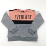 Coral, Black & Grey Colourblock Sweatshirt - Girls 9-10 Years