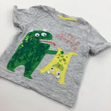 Little Monster' Appliqued Grey, Green & Yellow T-Shirt - Boys 9-12 Months