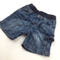 Light Blue Denim Cargo Shorts - Boys 9-12 Months