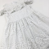 White Lace Overlay Dress - Girls 9-10 Years