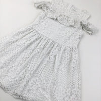 White Lace Overlay Dress - Girls 9-10 Years