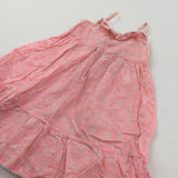 Butterflies Neon Pink & White Lightweight Cotton Sun Dress - Girls 18-24 Months