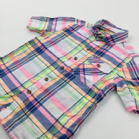 Colourful Checked Short Sleeve Shirt - Boys 3-4 Years