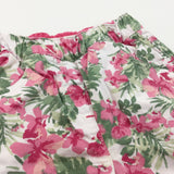 Reversible Flowers/Pink Cotton Shorts - Girls 18-24 Months