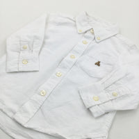 **NEW** Teddy Bear Motif White Cotton Shirt - Boys 12-18 Months
