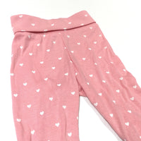 Hearts White & Pink Leggings - Girls 1-2 Months