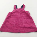Dark Pink Corduroy Dungaree Dress - Girls 12-18 Months