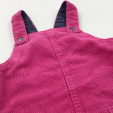 Dark Pink Corduroy Dungaree Dress - Girls 12-18 Months