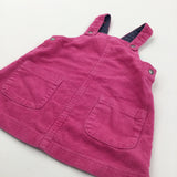 Dark Pink Corduroy Dungaree Dress - Girls 12-18 Months