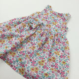 Colourful Flowers Pink, Yellow & White Lightweight Cotton Sun Dress - Girls 18-24 Months