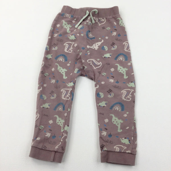 Dinosaurs Taupe & Green Tracksuit Bottoms - Boys 2-3 Years