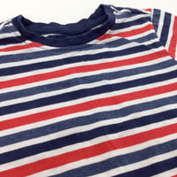 Red, Navy & White Striped T-Shirt - Boys 2-3 Years