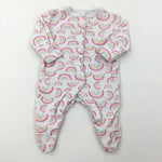 Rainbows White Babygrow - Girls Newborn