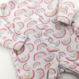 Rainbows White Babygrow - Girls Newborn