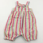 Sparkly Colourful Striped Lightweight Cotton Playsuit - Girls 2-3 Years