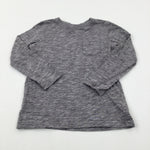 Grey Cotton Long Sleeve Top With Front Pocket - Boys 5-6 Years