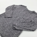 Grey Cotton Long Sleeve Top With Front Pocket - Boys 5-6 Years