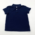 Navy Cotton Polo Shirt - Boys 5-6 Years