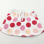 Colourful Spots Red, Pink & Cream Jersey Skirt - Girls 2-3 Years