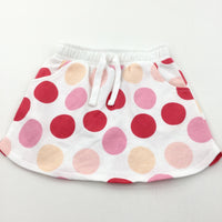 Colourful Spots Red, Pink & Cream Jersey Skirt - Girls 2-3 Years