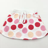 Colourful Spots Red, Pink & Cream Jersey Skirt - Girls 2-3 Years