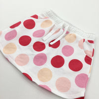 Colourful Spots Red, Pink & Cream Jersey Skirt - Girls 2-3 Years