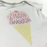 'Little Sweetie' Ice Cream White Short Sleeve Bodysuit - Girls 9-12m