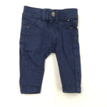 Blue Jeans with Adjustable Waist - Boys 0-3 Months