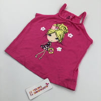 **NEW** Girl & Bucket Hot Pink Vest Top - Girls 18-24 Months