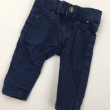 Blue Jeans with Adjustable Waist - Boys 0-3 Months