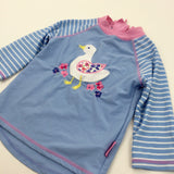 Duck Appliqued Blue & Pink Sun/Beach Suit - Girls 2-3 Years