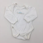 '100% Superstar' White Long Sleeve Bodysuit - Boys 0-3 Months