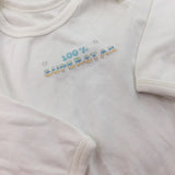 '100% Superstar' White Long Sleeve Bodysuit - Boys 0-3 Months