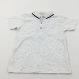 Speckled Black & White Polo Shirt - Boys 3-4 Years
