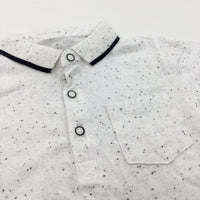 Speckled Black & White Polo Shirt - Boys 3-4 Years