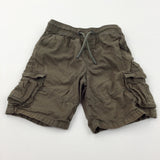 Dark Olive Lightweight Cotton Cargo Shorts - Boys 3-4 Years