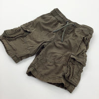 Dark Olive Lightweight Cotton Cargo Shorts - Boys 3-4 Years