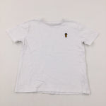 Stag Motif White Cotton T-Shirt - Boys 6-7 Years