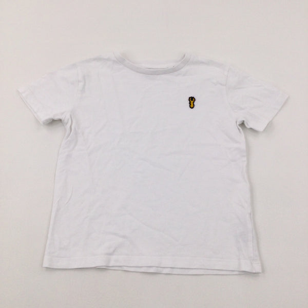 Stag Motif White Cotton T-Shirt - Boys 6-7 Years