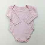 Pink Long Sleeve Bodysuit - Girls 0-3 Months