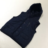Blue Quilted Lightweight Gilet with Hood - Boys 3-6 Months