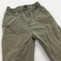 Sage Green Lined Lightweight Cotton Trousers - Boys 9-12 Months