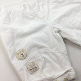 Teddy & Bunny White Cords - Girls/Boys 0-3 Months