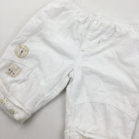 Teddy & Bunny White Cords - Girls/Boys 0-3 Months