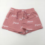 'Fierce' Pink & White Shorts - Girls 12-13 Years